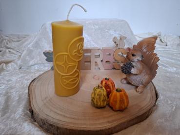 Christliche Symbole-Kreismotiv, Kerze aus reinem Bienenwachs