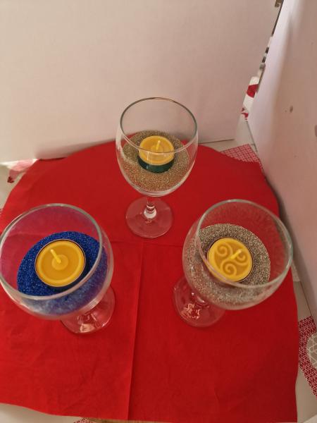 Windlicht, dekoratives Glas mit  Teelicht