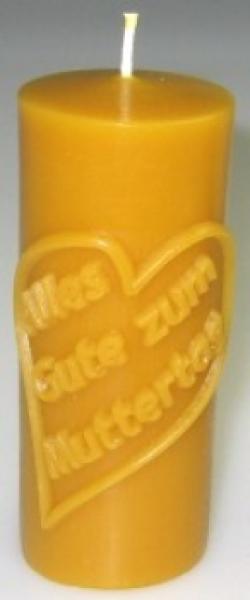 Muttertagskerze aus 100 % reinen Bienenwachs direkt aus dem Bienenstock