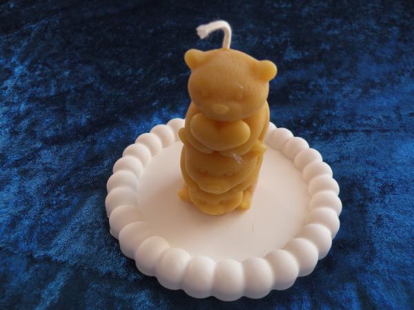 Bienenwachskerze "Bärenmama mit zwei Kindern" aus reinem Bienenwachs direkt aus dem Bienenstock