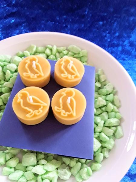 Teelicht Motiv Ostern  Küken/Hasen, Teelicht aus reinem Bienenwachs